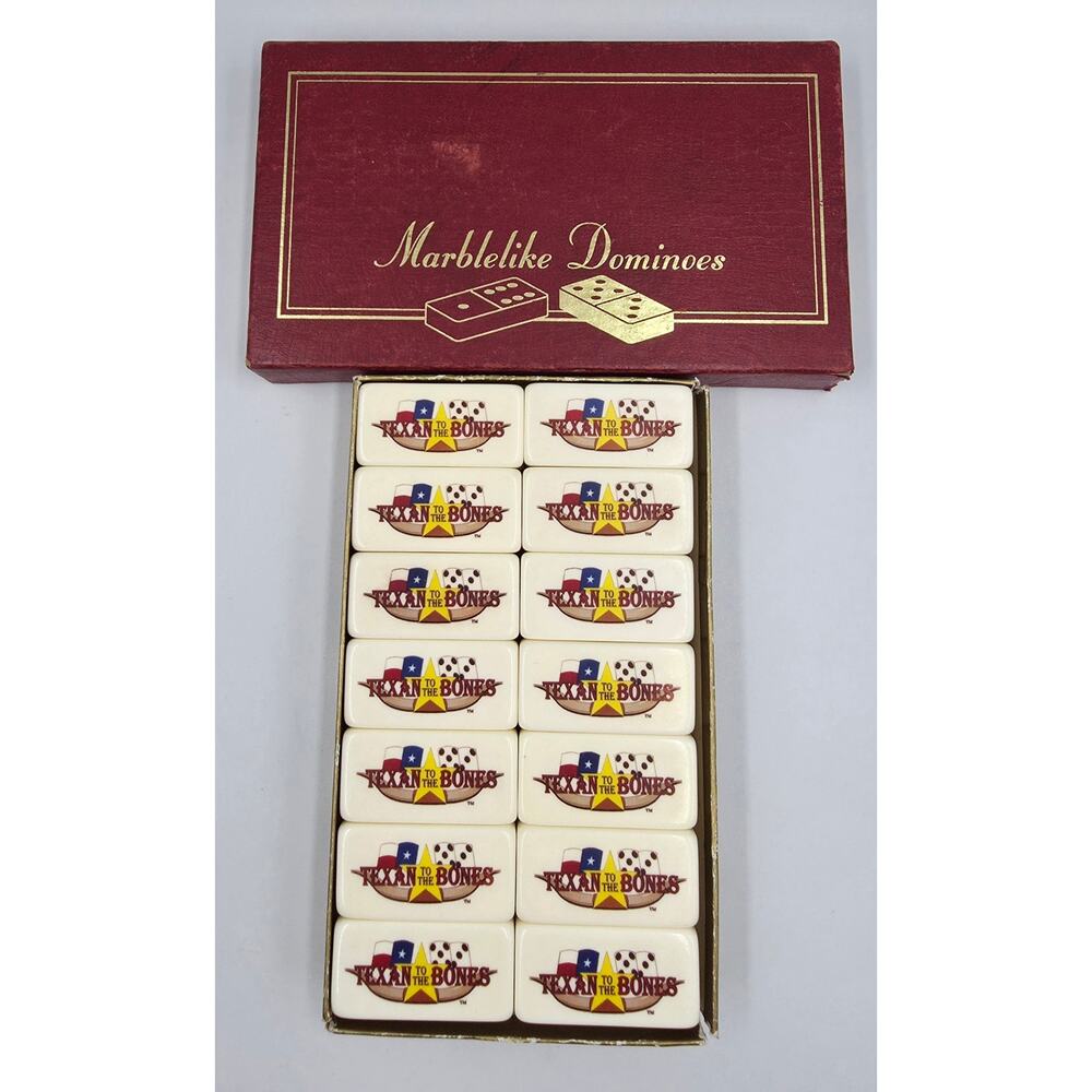 Puremco Marblelike Dominoes Extra Thick USA 28 Pcs Texas To The Bones